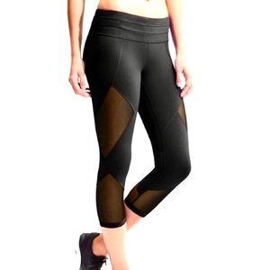 NEW ATHLETA Aura Sonar Mesh Capri Black